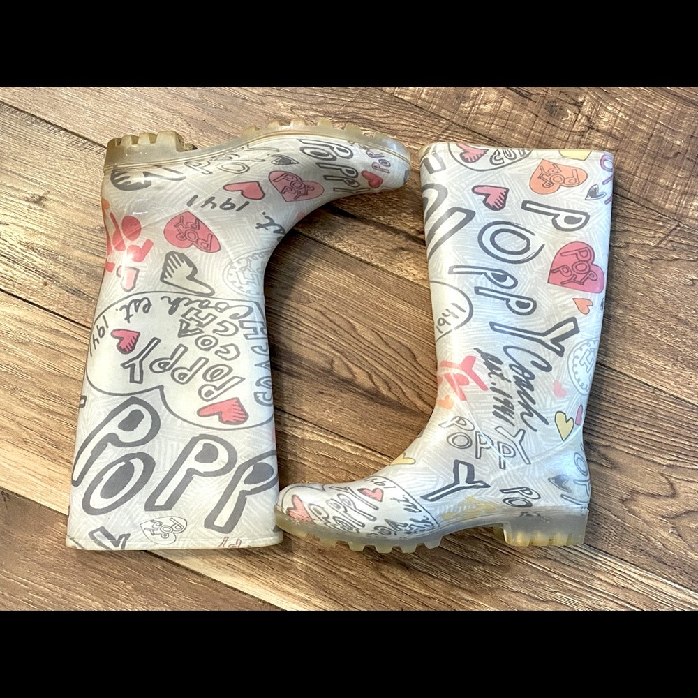 Coach rain boots size 9